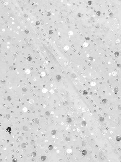 Strapless Glitter Mesh Flowers Mini Dress