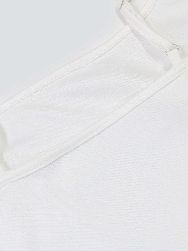 Ruffled Asymmetrical Ruched Cami Dress