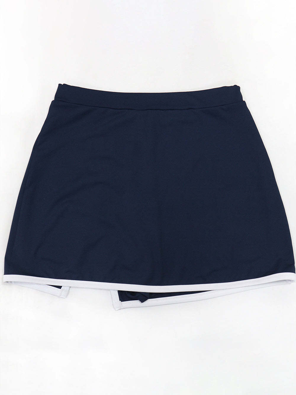 Two-Piece Contrast Trim Crop Top Skirt Shorts Set