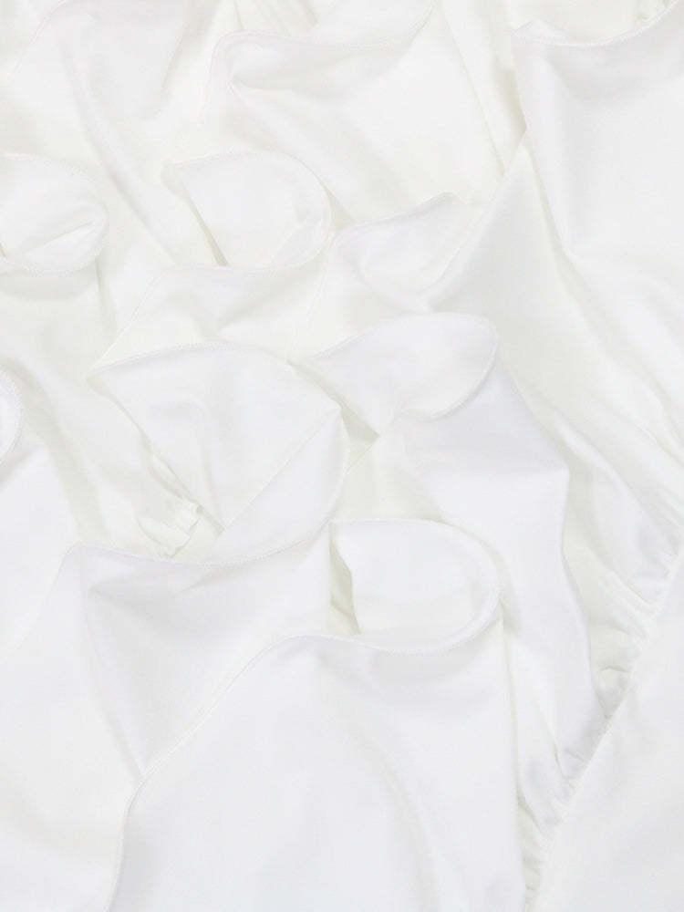 Ruffled Asymmetrical Ruched Cami Dress