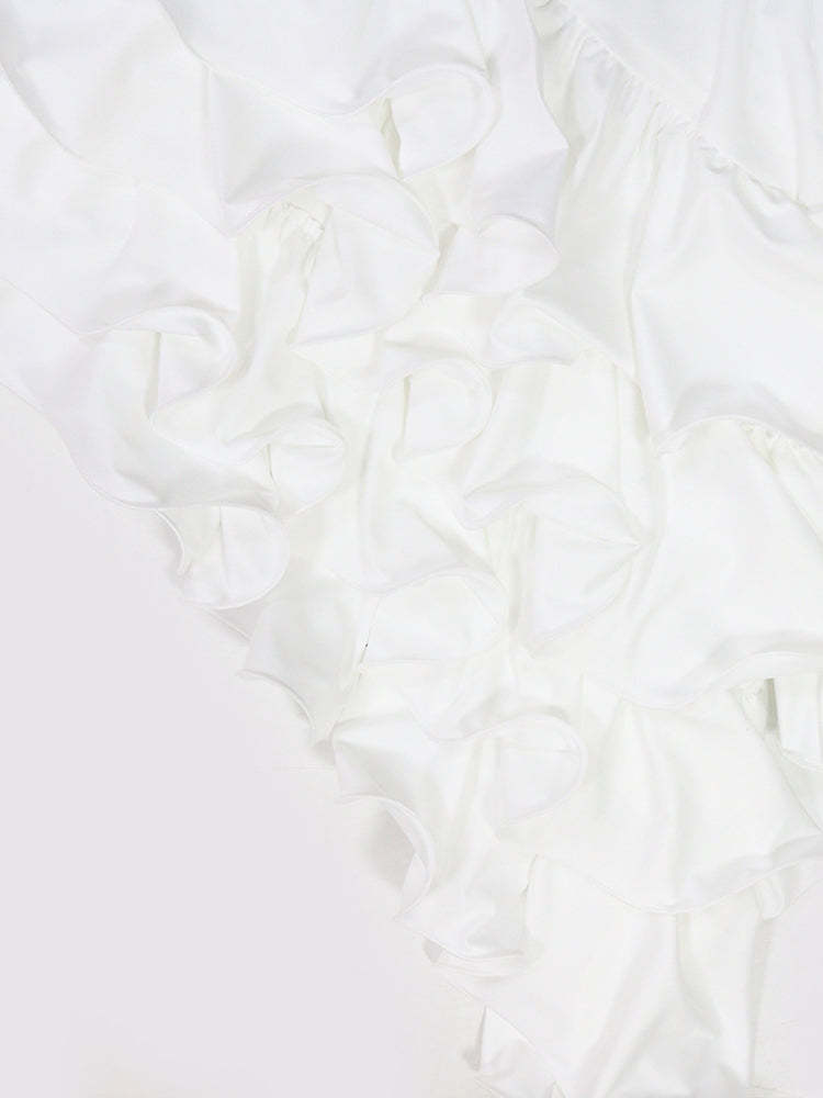 Ruffled Asymmetrical Ruched Cami Dress