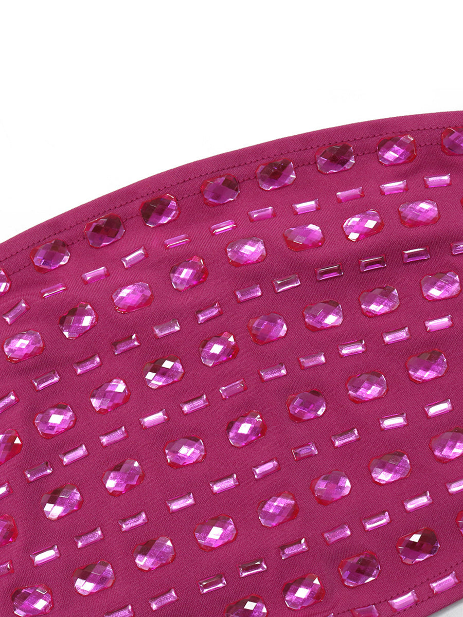 ?Glamorous Silver Rhinestone Skirt Sets