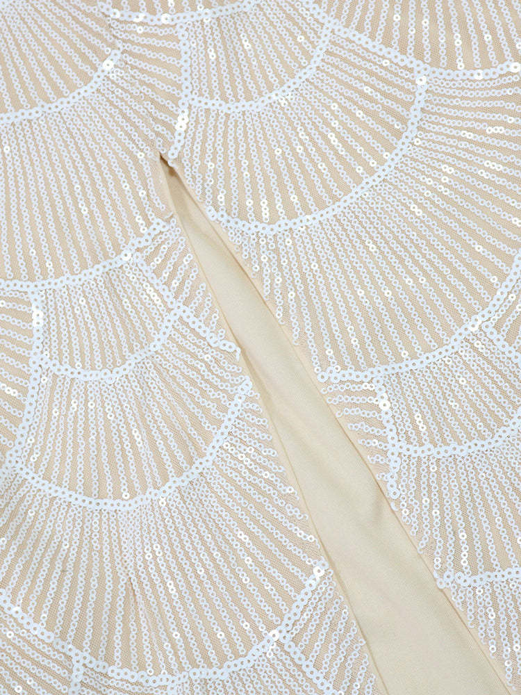 Beaded Mermaid Hollow Out Maxi Dress