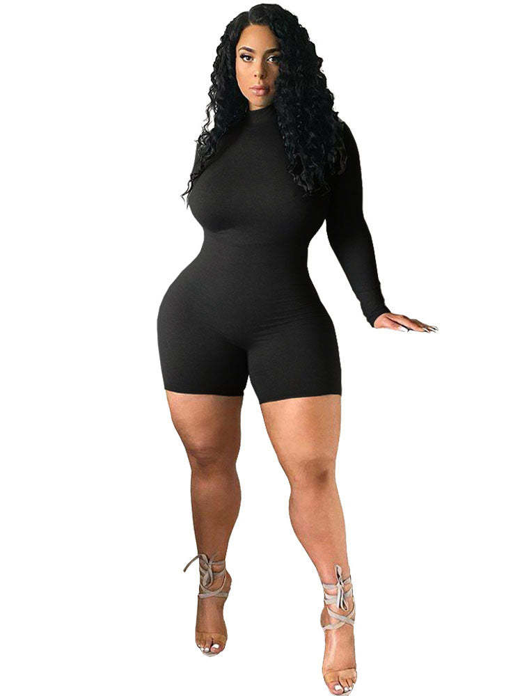 Bodycon Long sleeve Mock Neck Jumpsuit