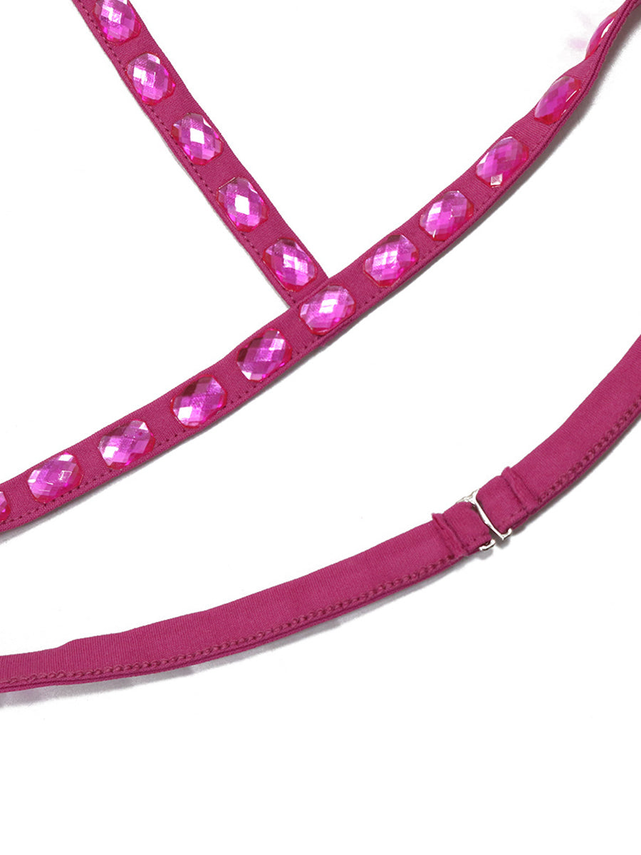 ?Glamorous Silver Rhinestone Skirt Sets