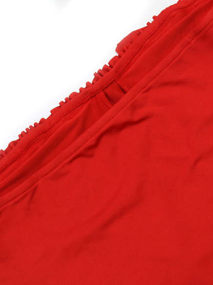 Ruffle Fringe Halter Mini Dress