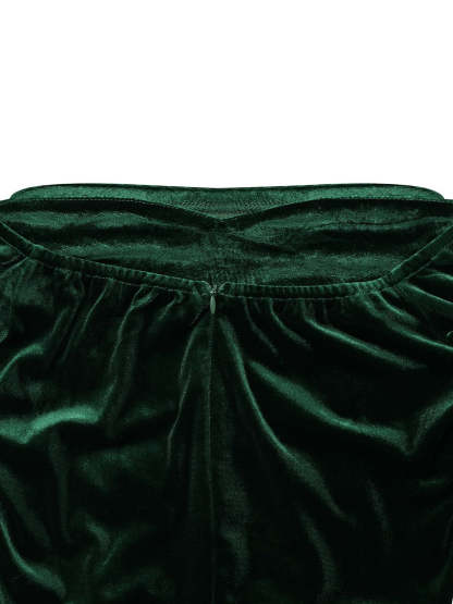 Off Shoulder Velvet Split Maxi Dress