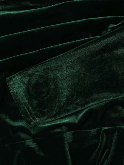 Off Shoulder Velvet Split Maxi Dress