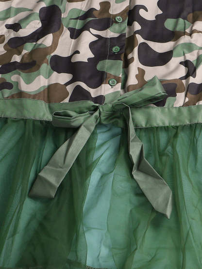 Mesh Patchwork Shirt Dress