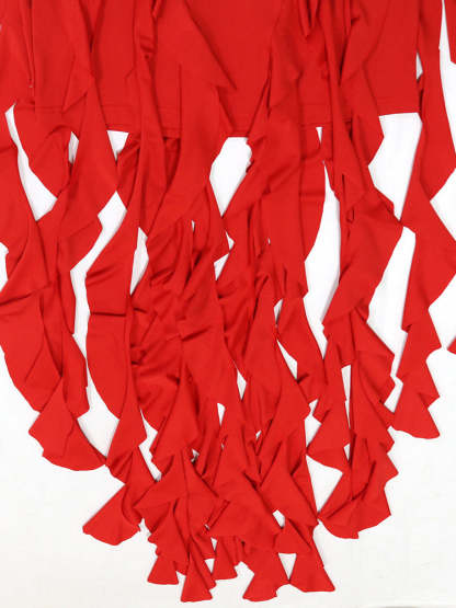 Ruffle Fringe Halter Mini Dress