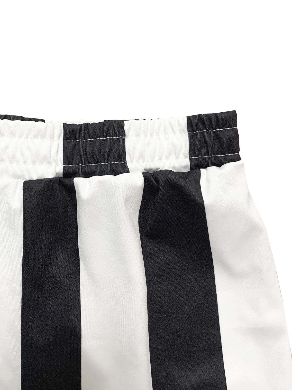 Striped Polo Crop Top Shorts Set