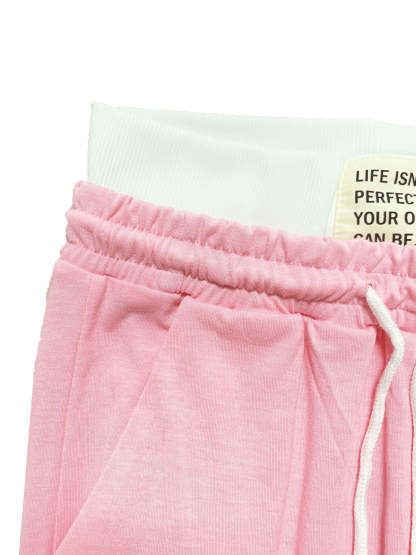 Letter Print Crop Tank Top Shorts Sets