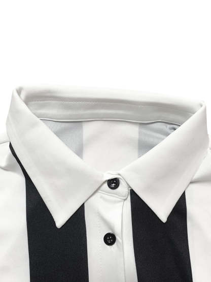 Striped Polo Crop Top Shorts Set