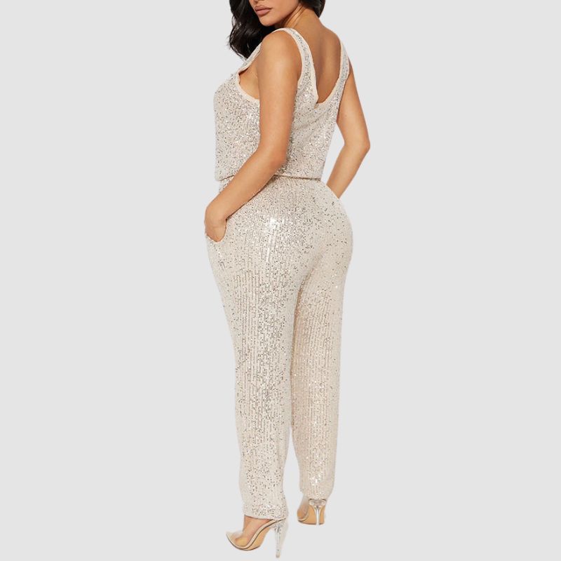 Sleeveless Sequins Jumpsuit