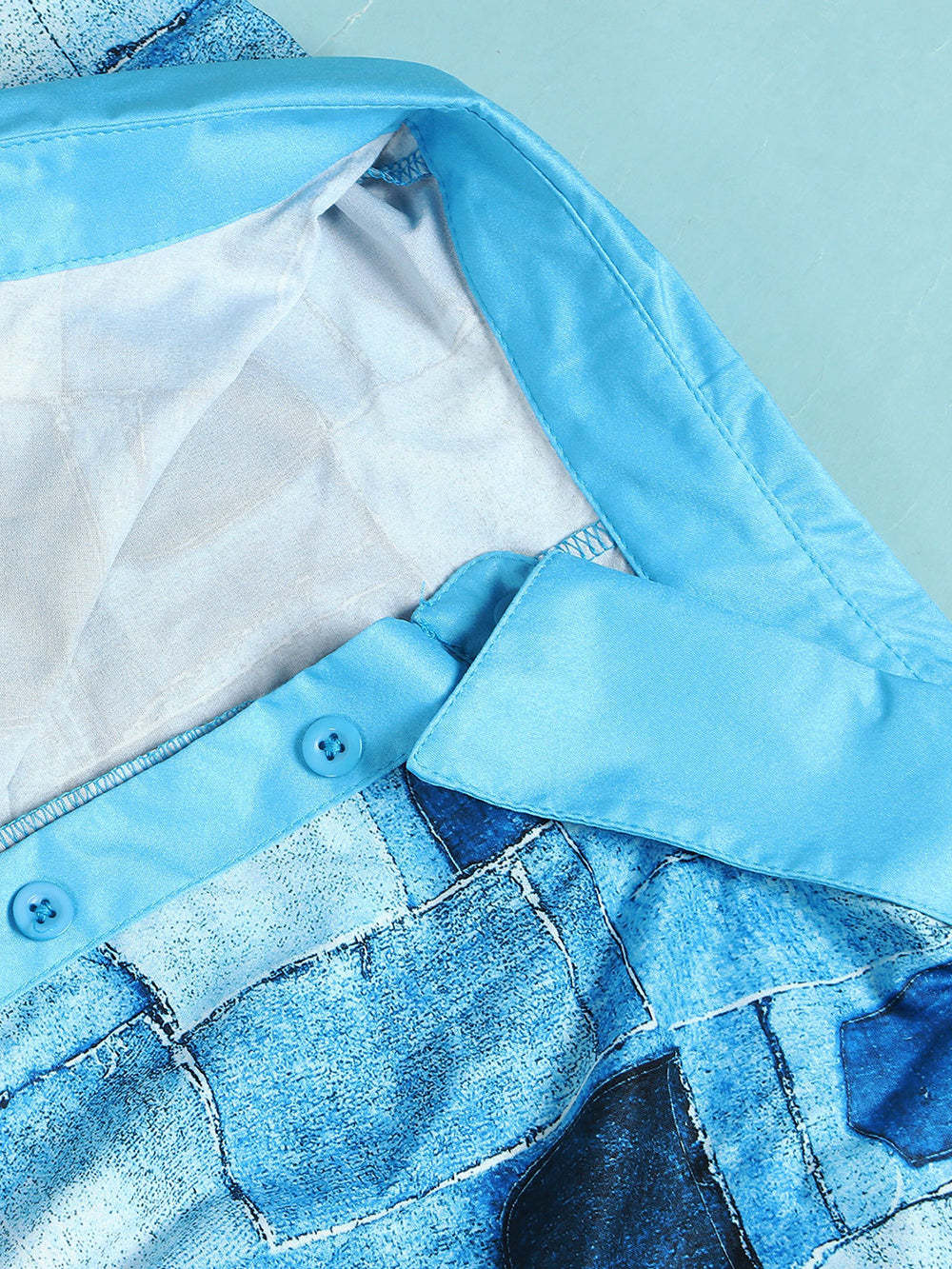 Mesh Patchwork Shirt Dress