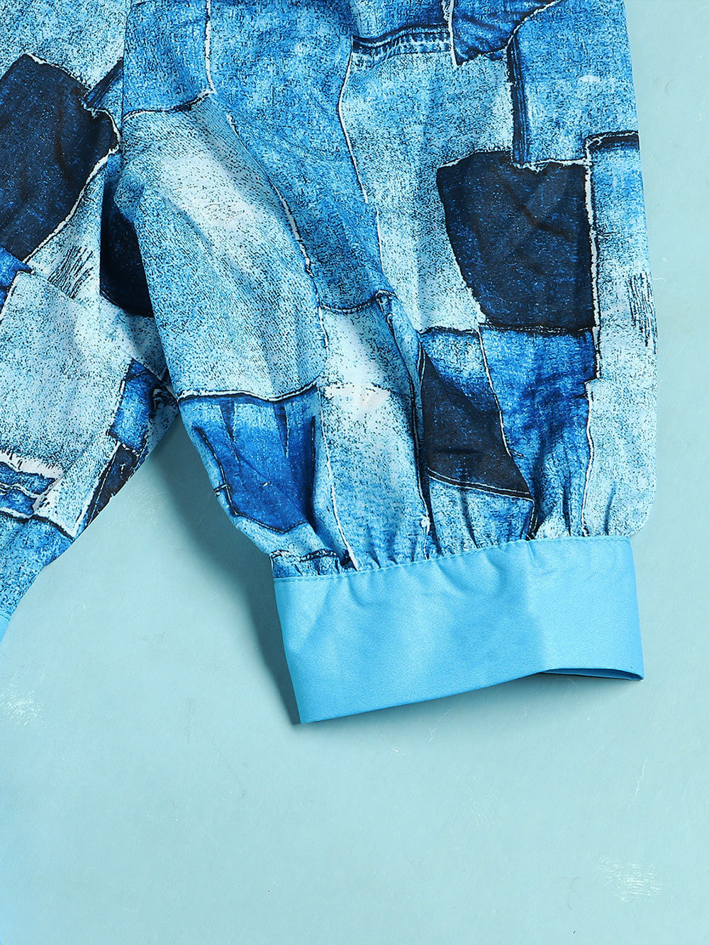 Mesh Patchwork Shirt Dress