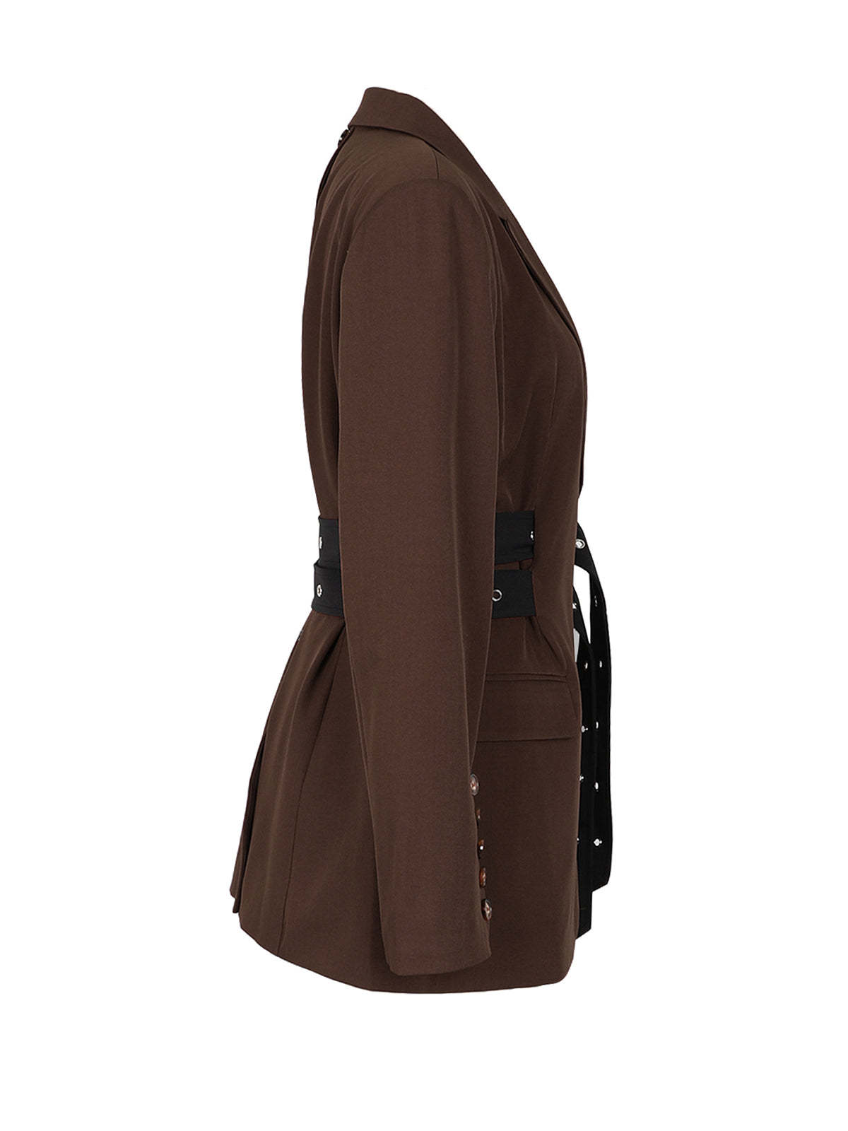 Belted Button Blazer Jacket