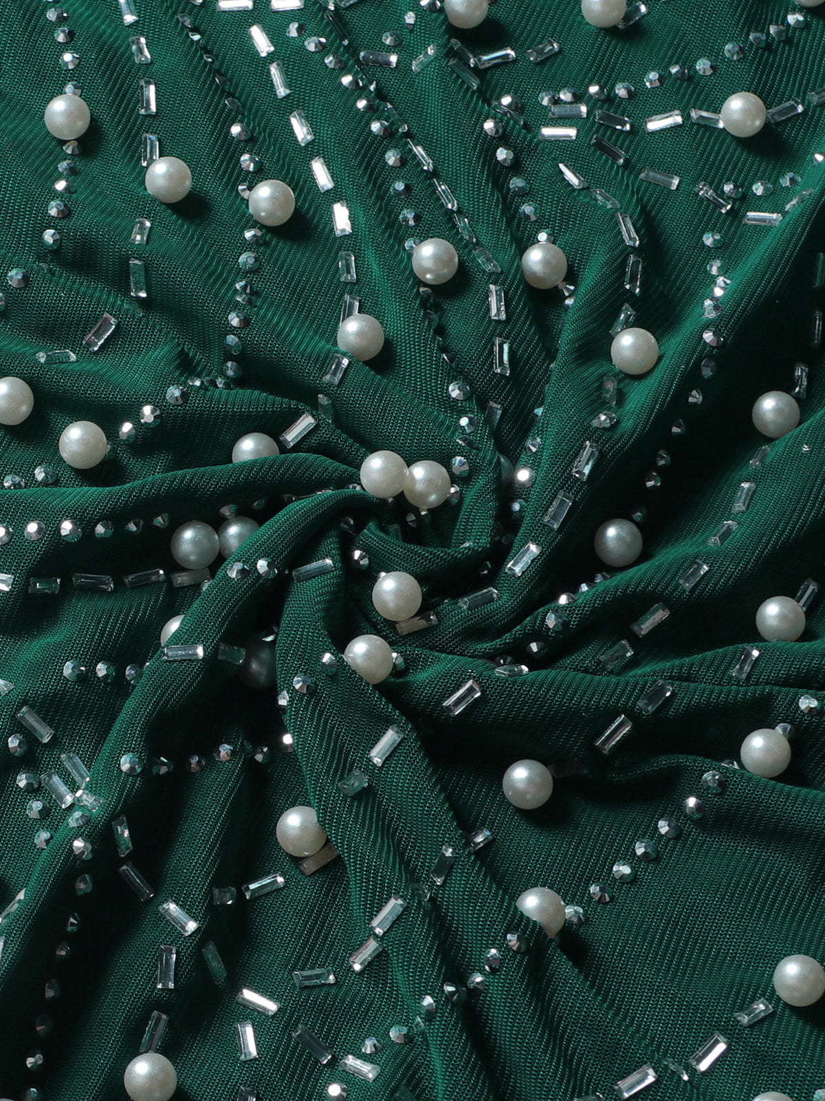 Feather Rhinestone Strapless Mini Dress