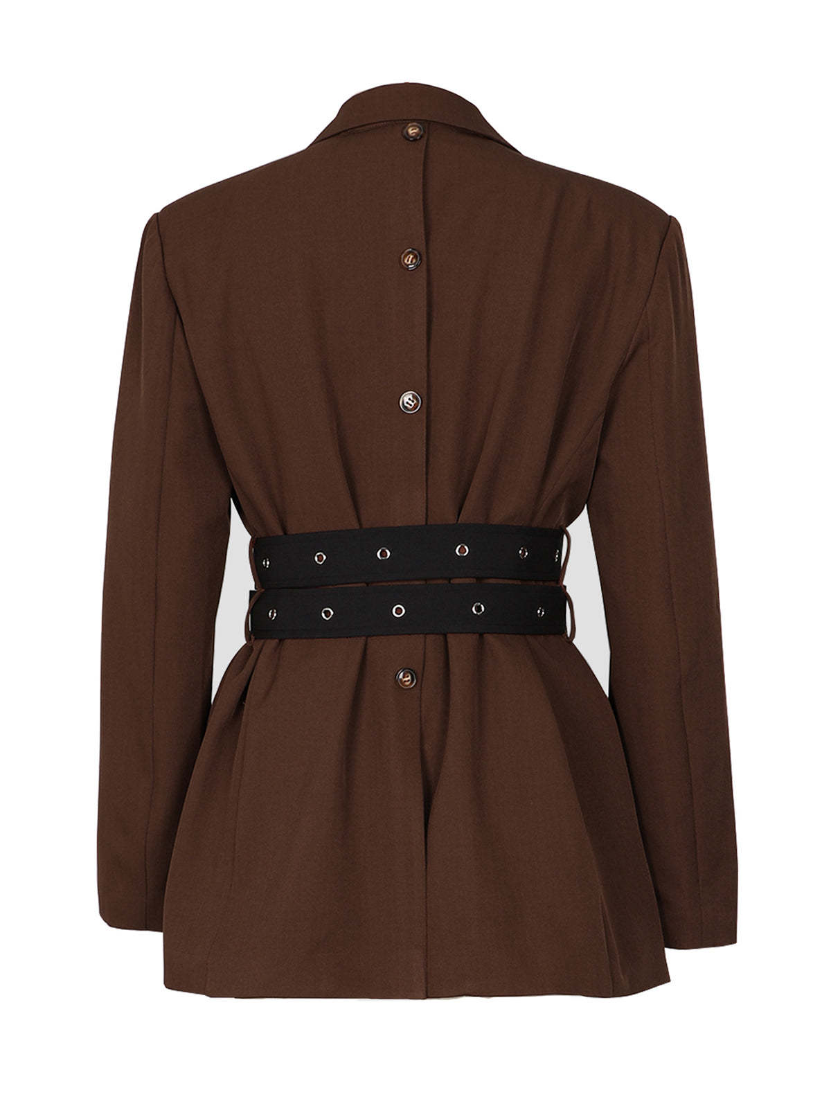 Belted Button Blazer Jacket
