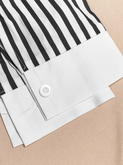 Striped Shirt Shorts Set