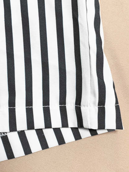 Striped Shirt Shorts Set