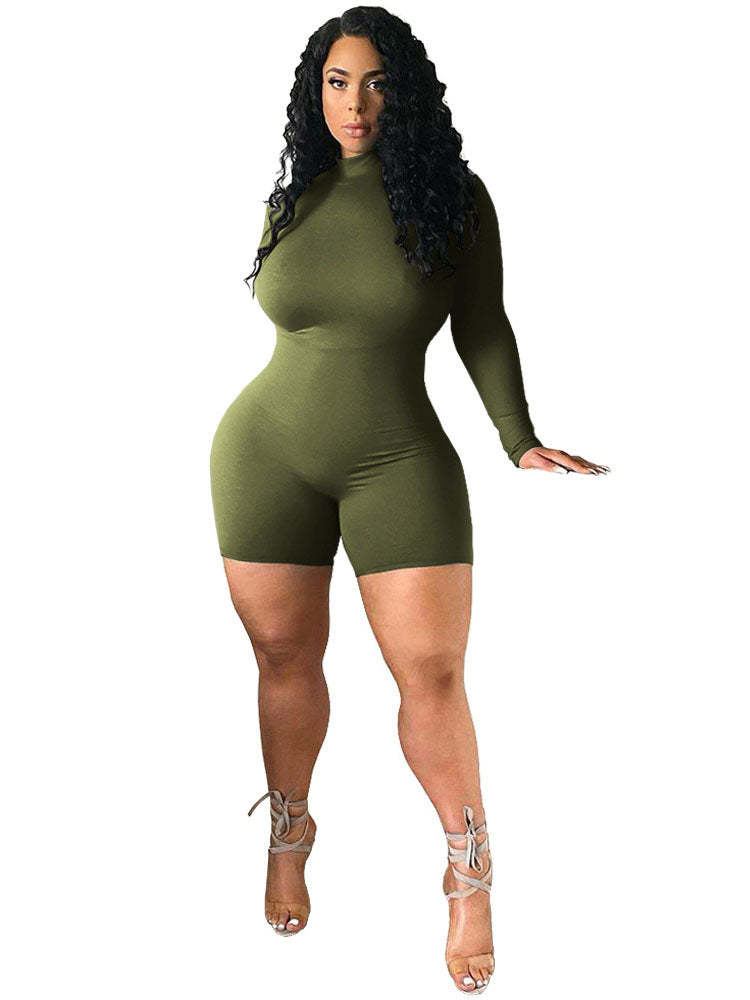 Bodycon Long sleeve Mock Neck Jumpsuit