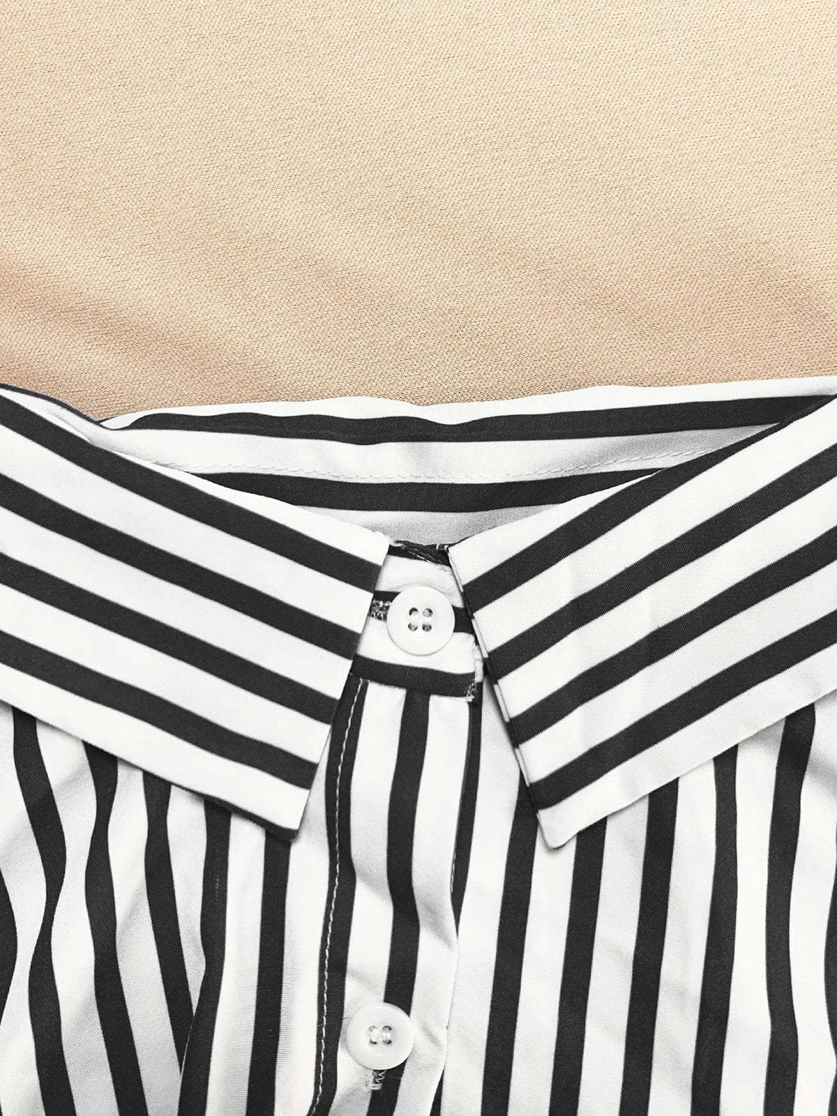 Striped Shirt Shorts Set