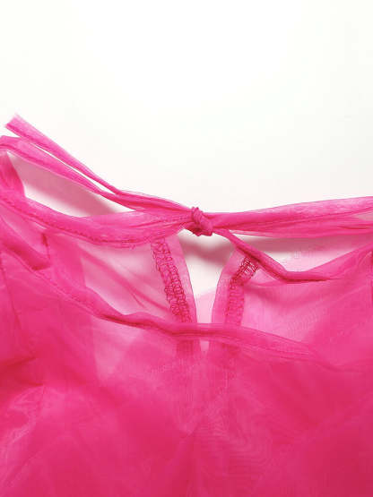Chiffon Long SLeeve Ruffle Layered Top