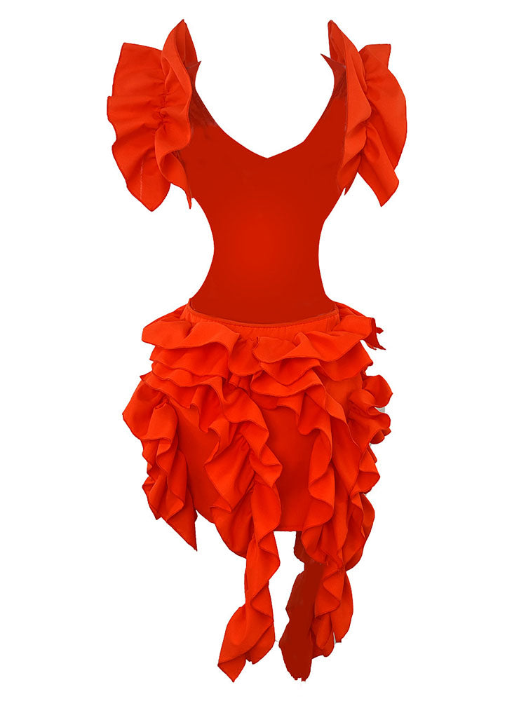 Sleeveless Crimping Backless Asymmetrical Mini Dress