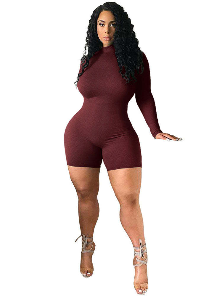 Bodycon Long sleeve Mock Neck Jumpsuit