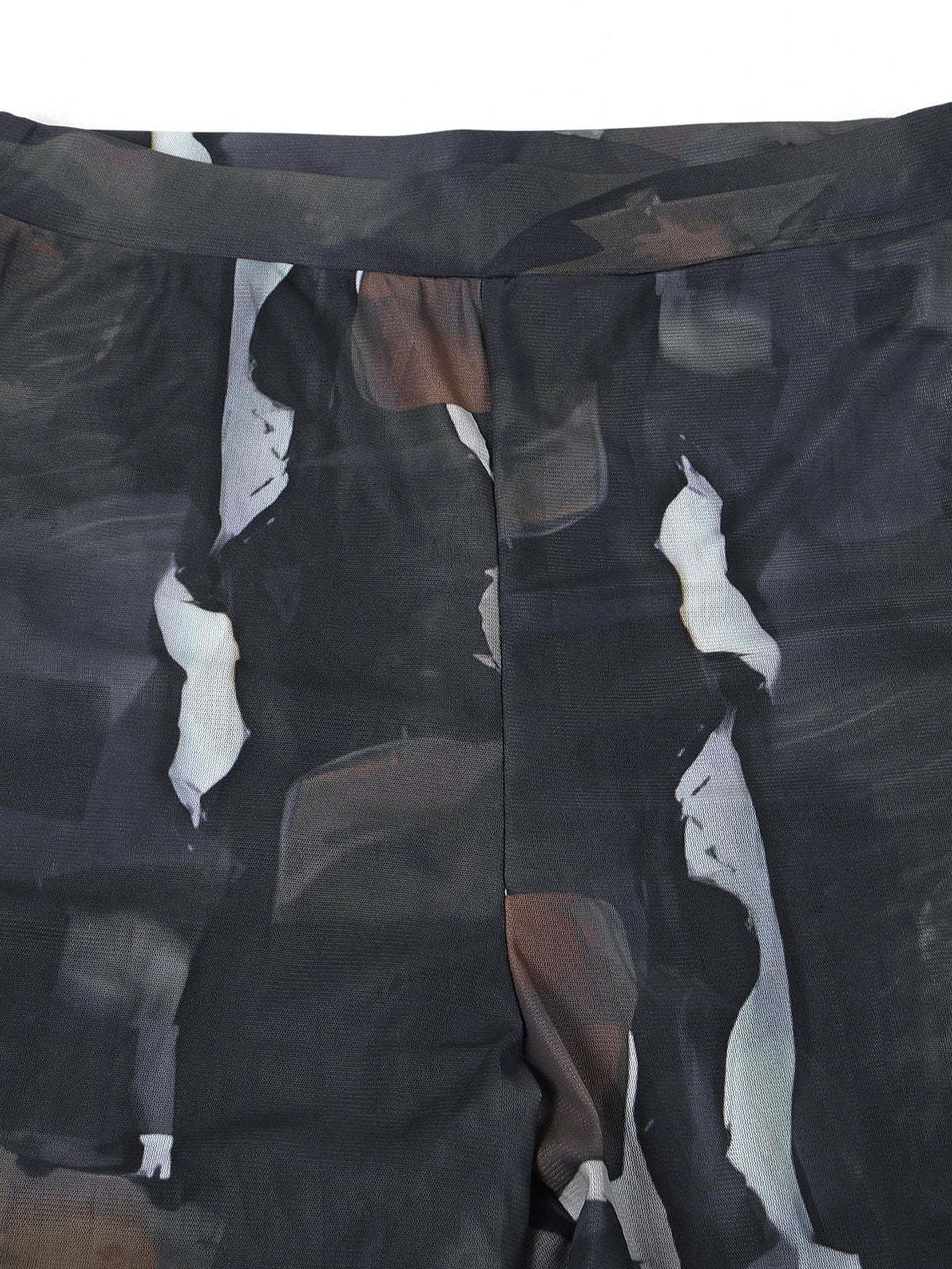 Two Piece Mesh Print Shirt Pants Set