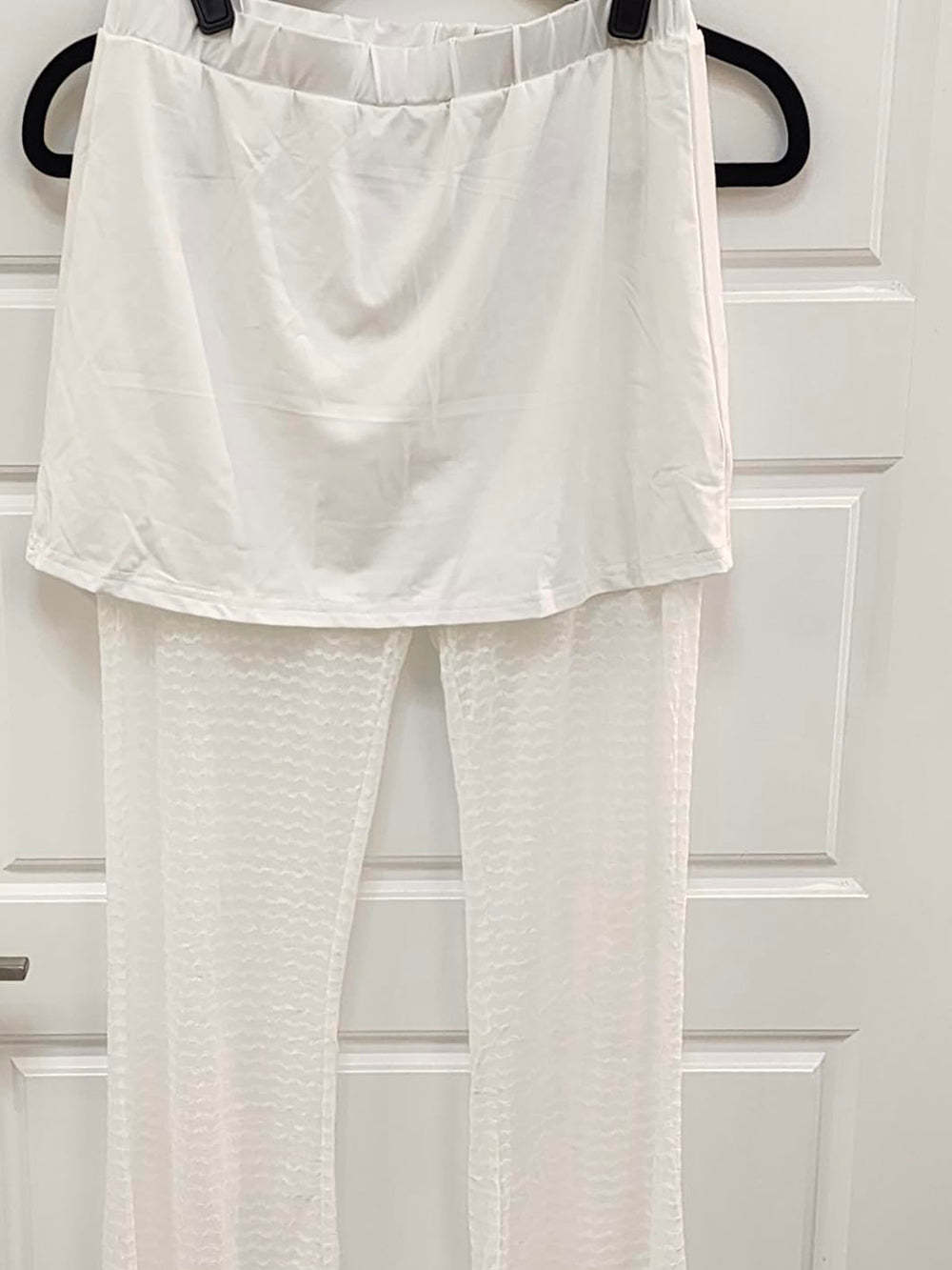 Two Piece Mesh Lace Tube Top Pants Sets