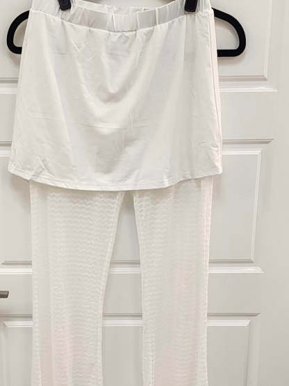 Two Piece Mesh Lace Tube Top Pants Sets