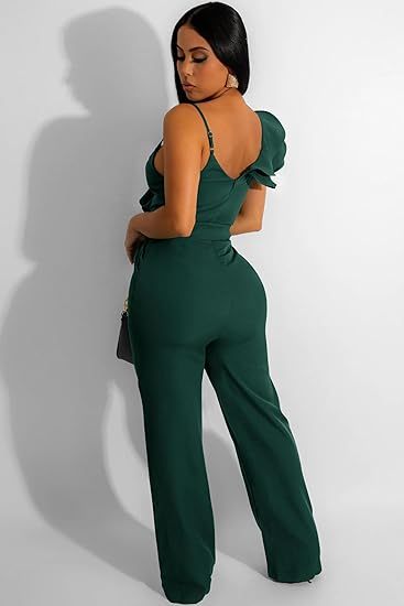 V-Neck Sleeveless Ruffle Backless Wide Leg Jumpsuit