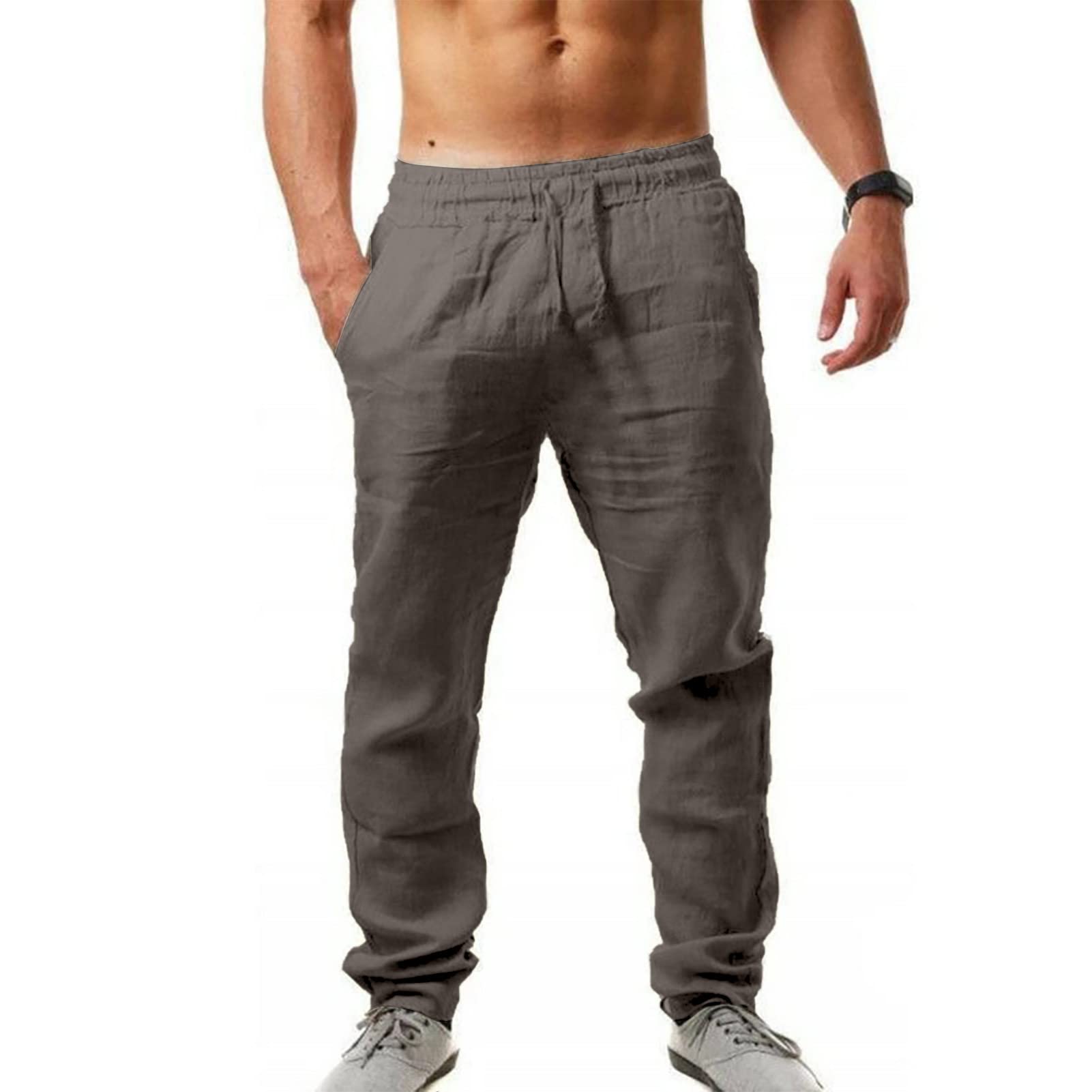 Men's Casual Loose Linen Long Pantsc