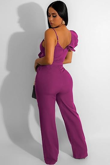 V-Neck Sleeveless Ruffle Backless Wide Leg Jumpsuit
