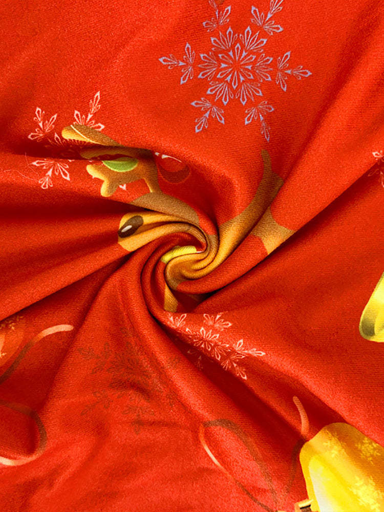 Christmas Print Long Sleeve Jumpsuit