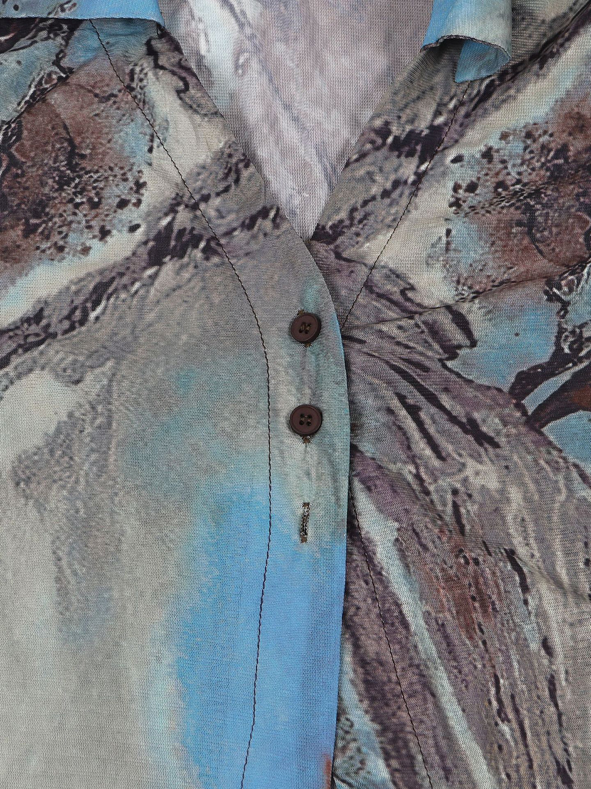 Two Piece Mesh Print Shirt Pants Set