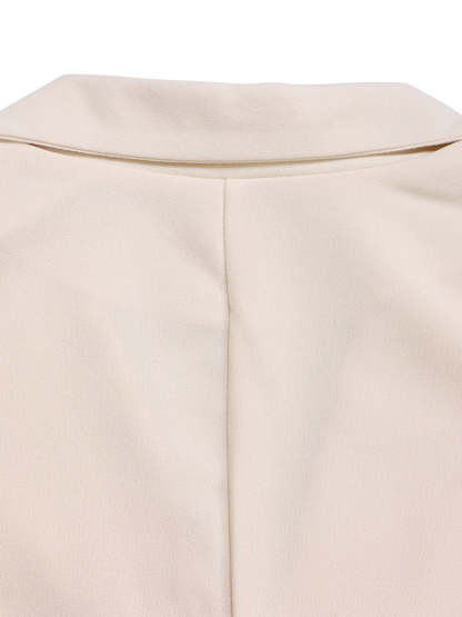 Belted Color-Block Pleated Blazer Midi Dress