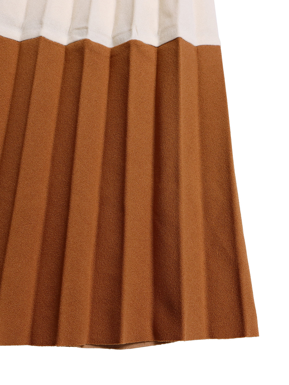 Belted Color-Block Pleated Blazer Midi Dress