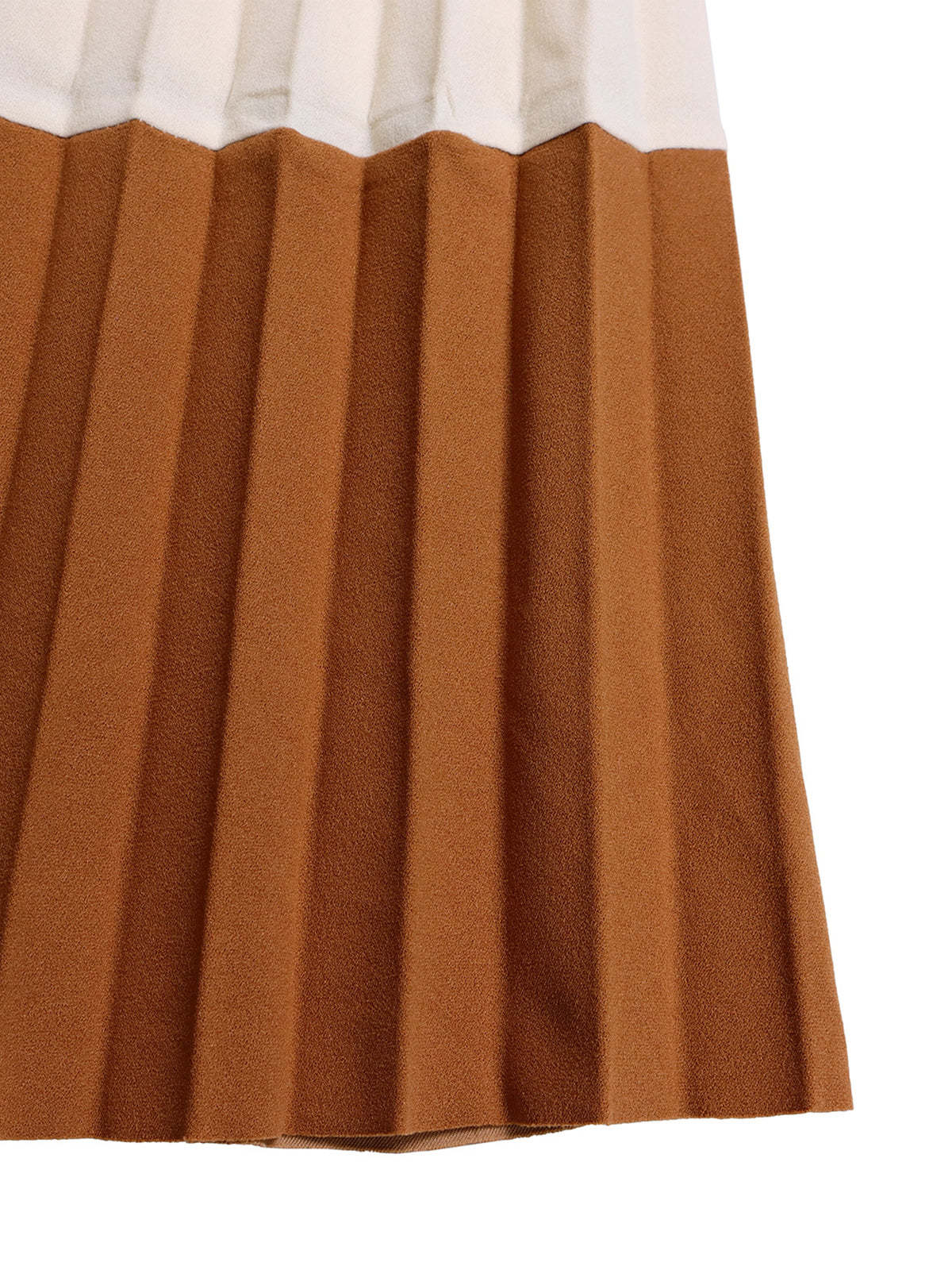 Belted Color-Block Pleated Blazer Midi Dress