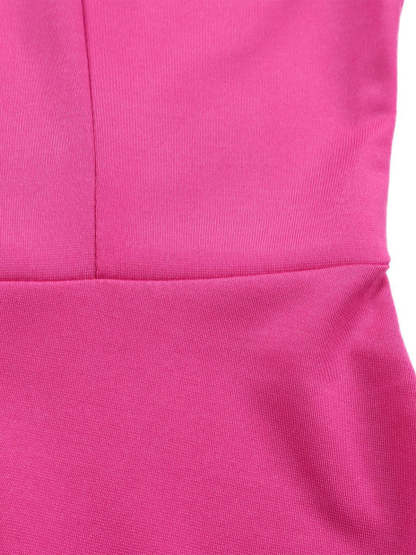 Flared Sleeve Square Neck Midi Dress with Belt