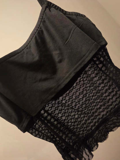 Two Piece Mesh Lace Tube Top Pants Sets