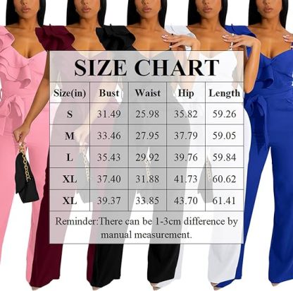 V-Neck Sleeveless Ruffle Backless Wide Leg Jumpsuit