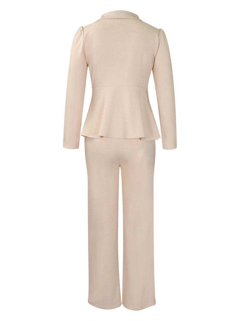 Tailored Lapel Peplum Blazer Pants Set