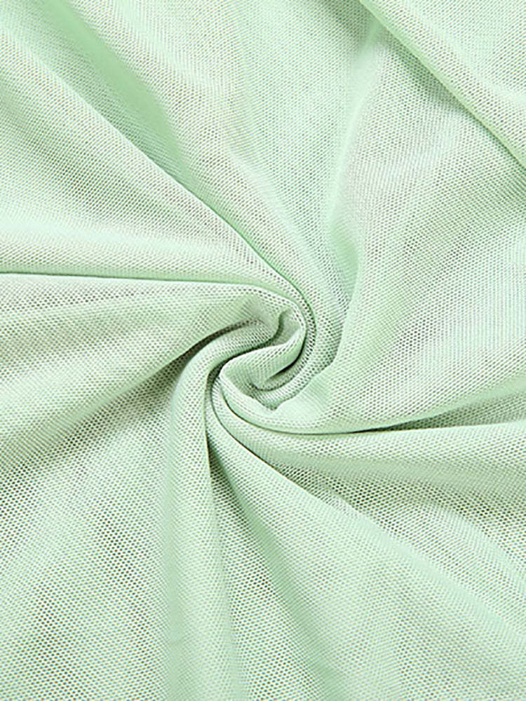 Strapless Mesh Mini Dress with Scarf Gloves