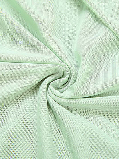 Strapless Mesh Mini Dress with Scarf Gloves