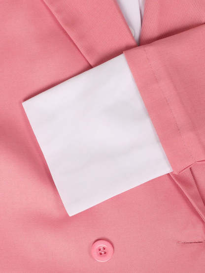 Two-Piece Blazer Shirt Collar Pleated Skirt Set