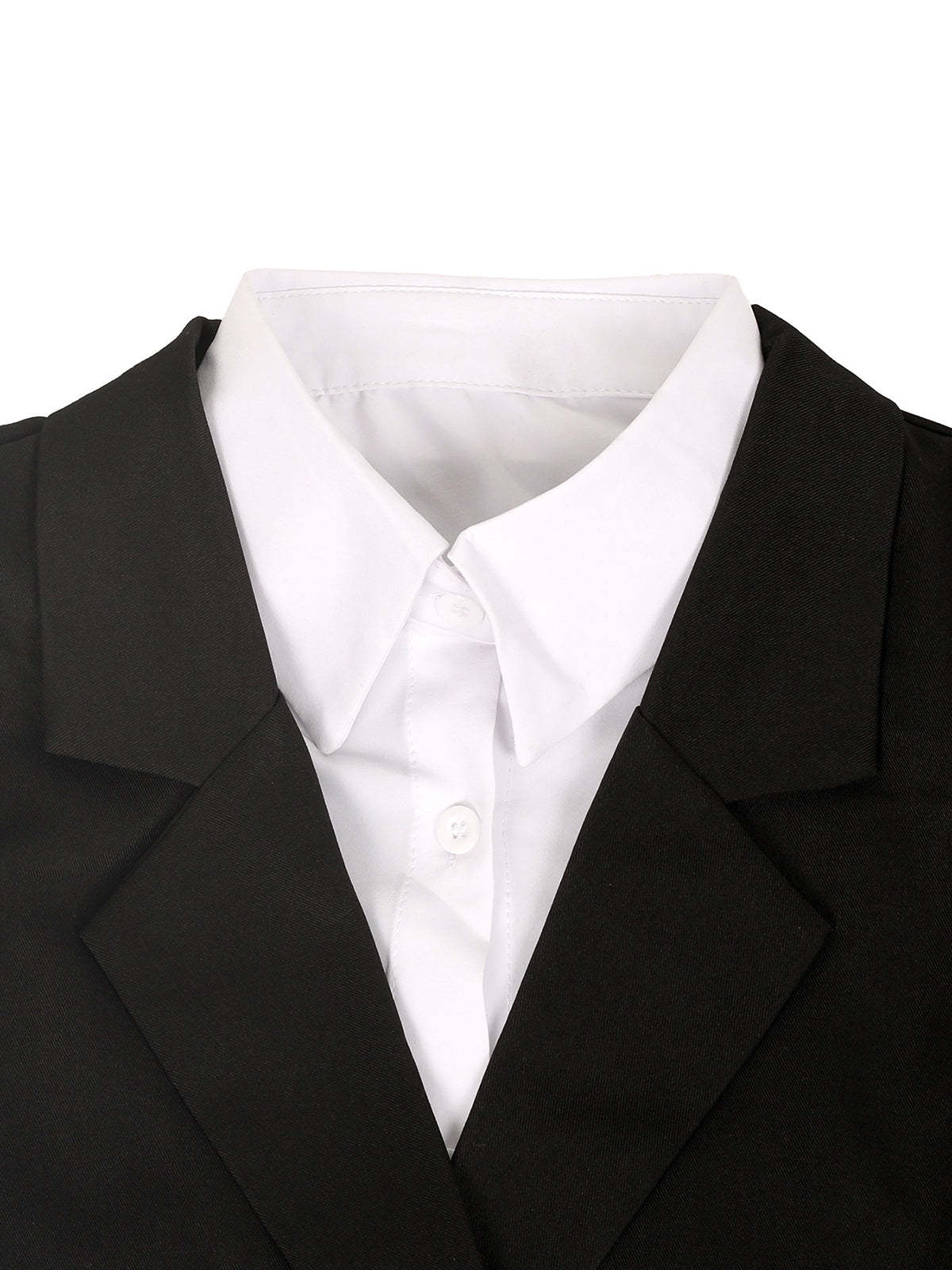 Two-Piece Blazer Shirt Collar Pleated Skirt Set