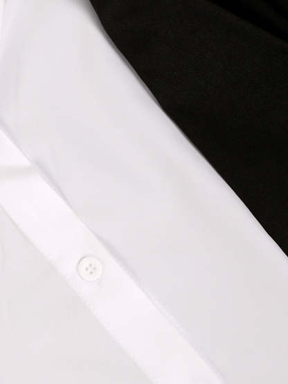 Two-Piece Blazer Shirt Collar Pleated Skirt Set